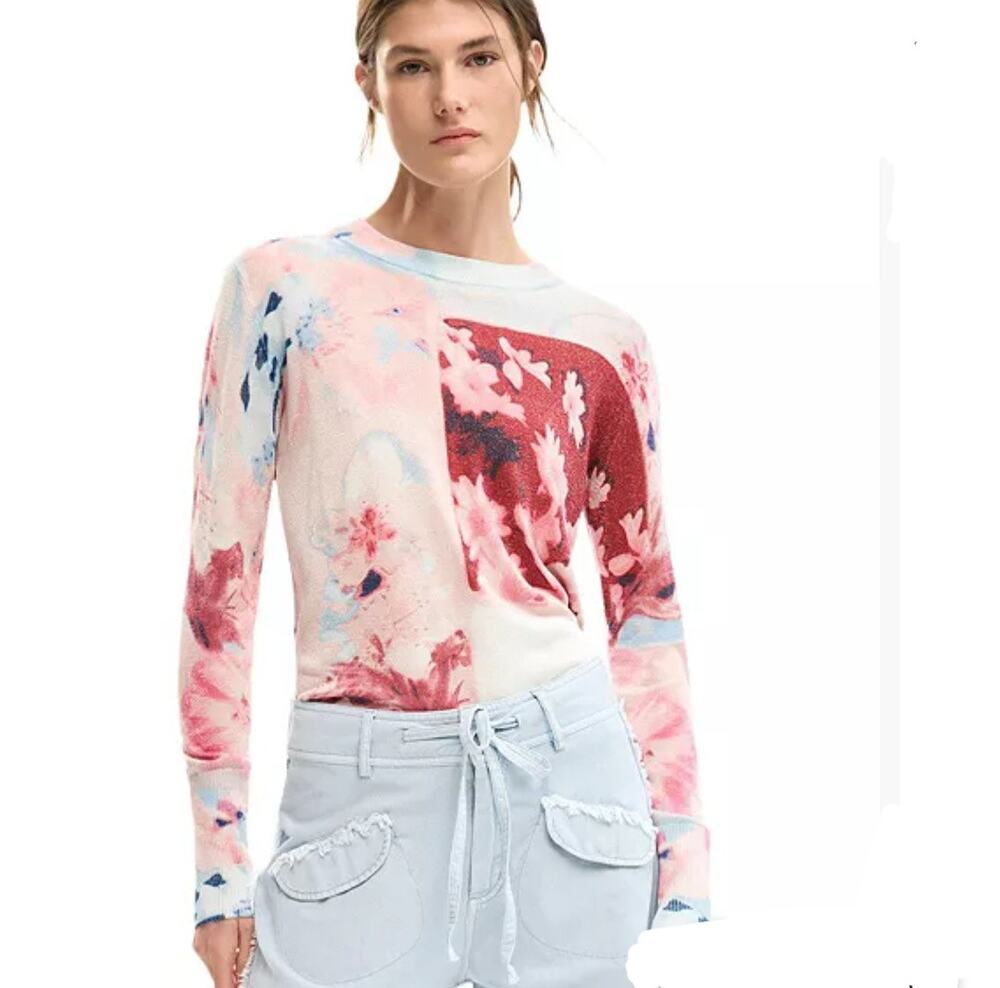 New desigual fine knit lightweight sweater size xl
